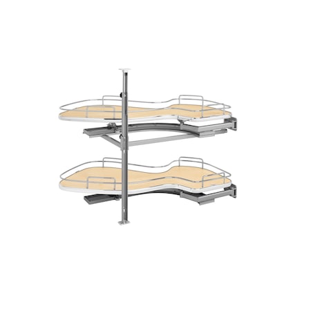 Rev-A-Shelf Steel, Natural, 33 in W, 24.44 in H, 21.88 in D, 21.88 in L, Light Brown 5372-15-MP-R